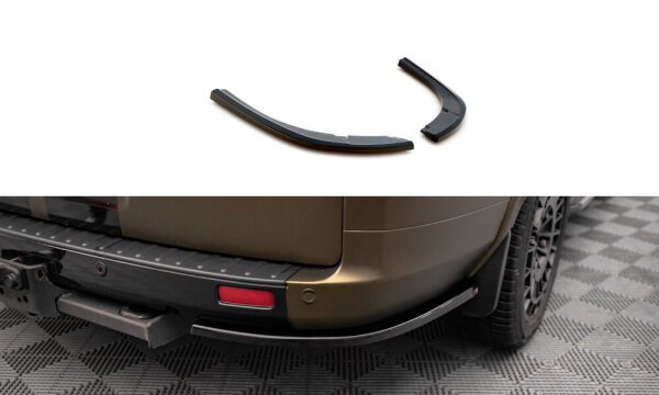 Maxton Design Rear extension Flaps diffuser black gloss - 18-23 Ford Tourneo Custom MK1 Facelift