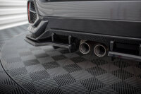 Maxton Design middle Cup Diffuser rear extension DTM Look + Flaps black - 20-22 Honda Civic Sport MK10