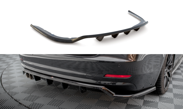 Maxton Design Mittlerer Diffusor Heckansatz DTM Look schwarz Hochglanz - 14-17 BMW 4er Serie F36 Gran Coupe