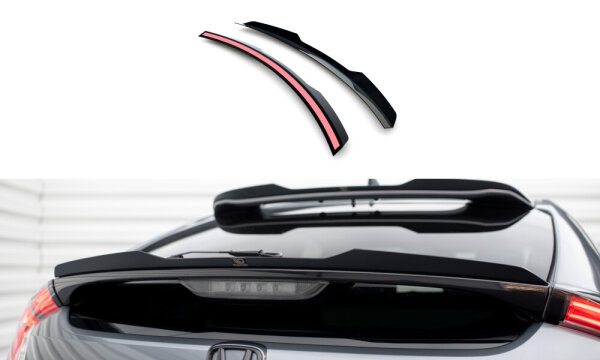 Maxton Design Attachment Rear Spoiler Cap lower black gloss - 17-22 Honda Civic Sport MK 10