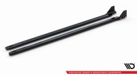 Maxton Design Side Skirt extensions + Flaps black gloss - 17-22 Honda Civic Sport MK10