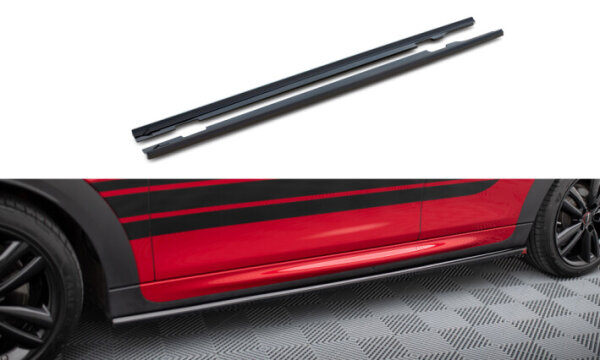 Maxton Design Side Skirt extensions black gloss - 23+ Mini Cooper S John Cooper Works 5 Door F56 Facelift