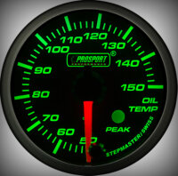 Prosport Racing Premium Series oil temperature 60 mm, green-white, Smoked