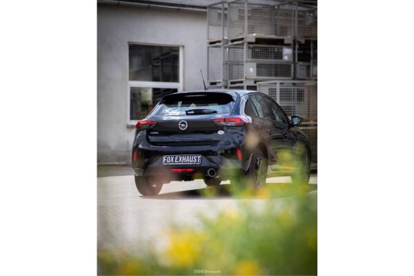 FOX Vorschalldämpfer + Endschalldämpfer 1x100 Typ 25 schwarz emalliert - Opel Corsa F