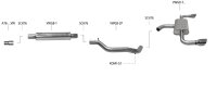 Bastuck Exhaust System double tailpipe 1x Ø 100 mm (RACE Look) w/o exhaust flap - 20+ VW Golf 8 GTI (w/o Clubsport)