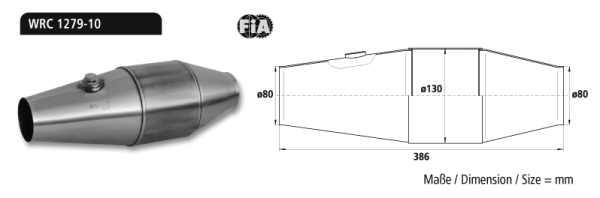 Bastuck CUP Catalytic Converter with DMSB / FIA approval - Ø 80,0 mm