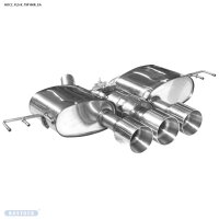 Bastuck Exhaust System 2x Ø 100 mm / 1x Ø 110 mm (RACE look) for serial exhaust flap - 23+ Honda Civic FL5 Type-R