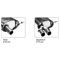 Bastuck Endschalldämpfer Doppel-Endrohr RH / 2x Ø 70 mm mit Lippe ohne Abgasklappe - 11+ Mercedes SLK 350 R172