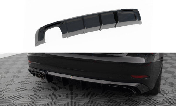 Maxton Design Diffusor Rear Extension - Audi A3 Sportback 8V Facelift (Version with double exhaust tips)