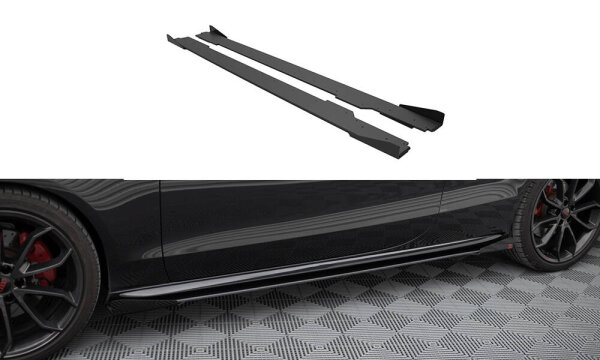 Maxton Design Street Pro Side Skirts Diffusers + Flaps - Audi A5 / A5 S-Line / S5 Coupe / Convertible 8T / 8T Facelift