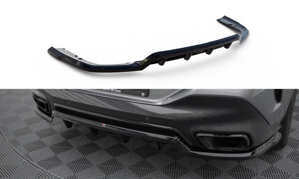 Maxton Design Middle Diffusor Rear Extension DTM Look V1 - BMW X6 M-Package G06 Facelift