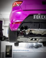 FOX Final Silencer w/o Exhaust Flap - 2x76 Typ 25 black tips- 17+ Seat Ibiza V KJ 1.5