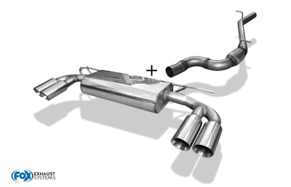 FOX Verbindungsrohr + Endschalldämpfer links/rechts - 2x90 Typ 25 - Audi A3 8V Limousine Quattro
