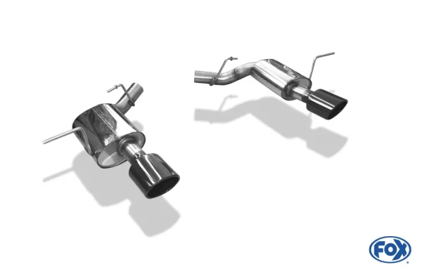 FOX Endschalldämpfer - 129x106 Typ 44 rechts/links schwarz - Jeep Grand Cherokee WK II (SRT8 Stoßstange)