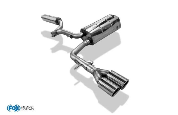 FOX Front Silencer + Final Silencer 2x80 Typ 16 - Audi A2 1.4 34L Tank