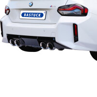 Bastuck rear silencer with double tailpipe Ø 110 mm carbon 25° angled RACE look for series exhaust flaps - BMW 2 Series G87 M2