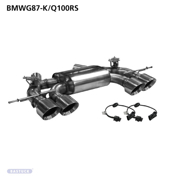 Bastuck Endschalldämpfer mit Doppel-Endrohr Ø 110 mm 25° schräg RACE Look für Serien-Abgasklappen - BMW 2er Serie G87 M2