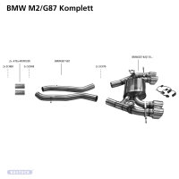 Bastuck Endschalldämpfer mit Doppel-Endrohr Ø 110 mm 25° schräg RACE Look für Serien-Abgasklappen - BMW 2er Serie G87 M2