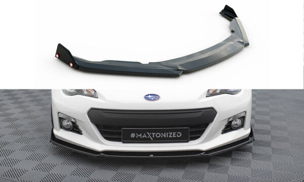 Maxton Design Spoiler Lip black gloss V1 + Flaps - 12-17 Subaru BRZ