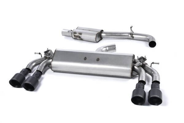 Milltek Exhaust System Cerakote Black Round Tips - 14-16 VW Golf 7 R 2.0TSI 300PS