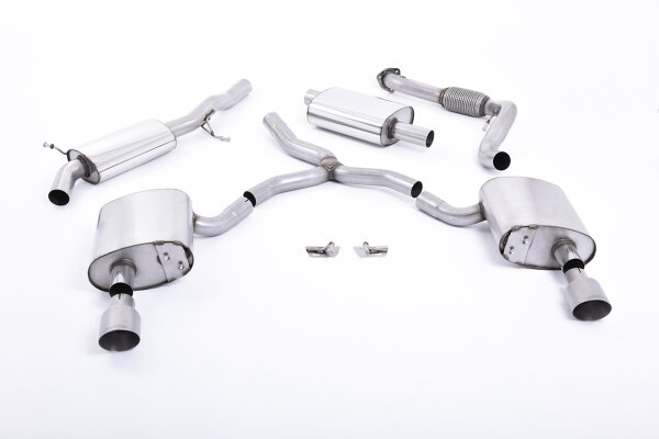 Milltek Auspuffanlage Titanium Tips - 16+ Audi A4 2.0 TFSI B9 Quattro Limousine & Avant (inkl. Modelle Mild Hybrid / ohne OPF/GPF / ohne Stützstrebe)