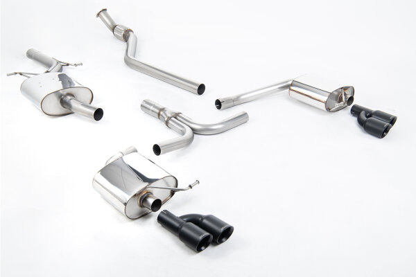 Milltek Exhaust System Cerakote Black Tips - 08-11 Audi A4 2.0 TFSI B8 Saloon & Avant (2WD + Quattro Manual Models only)