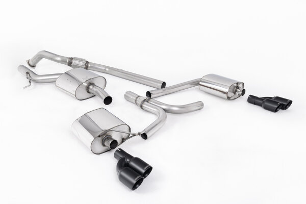 Milltek Exhaust System Cerakote Black Tips - 08-11 Audi A4 2.0 TFSI S-line B8 (2WD and Quattro Tiptronic Models only) Saloon & Avant / 08-12 Audi A5 2.0 TFSI Sportback/Coupé S-line (2WD and Quattro Multitronic / S tronic)