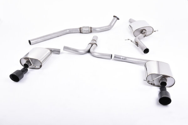 Milltek Exhaust System Cerakote Black Tips - 08-11 Audi A4 2.0 TFSI S-line B8 (2WD and Quattro Tiptronic Models only) Saloon & Avant / 08-12 Audi A5 2.0 TFSI Sportback/Coupé S-line (2WD and Quattro Multitronic / S tronic)