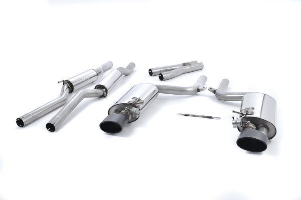 Milltek Exhaust System Satin Sheen Black Tips - 06-08 Audi RS4 B7 4.2 V8 Saloon / Avant / Convertible