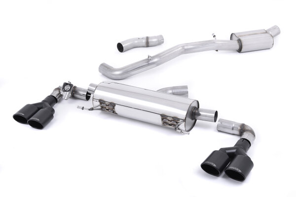 Milltek Exhaust System Cerakote Black Tips Oval - 14-18 Audi S1 2.0 TSFI Quattro