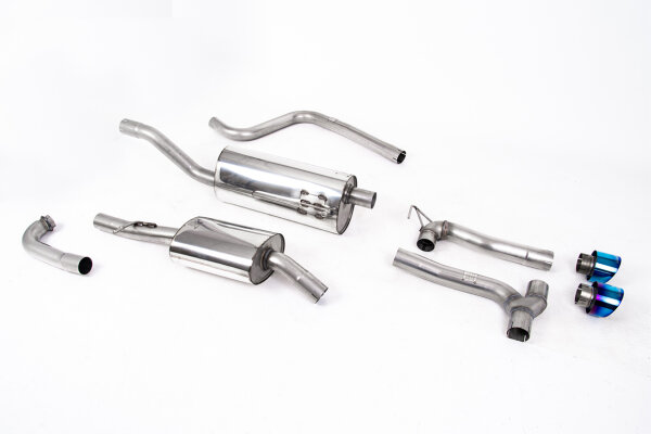 Milltek Auspuffanlage Burnt Titanium Tips - 17-19 Ford Fiesta MK8 1.0T EcoBoost ST-Line 3&5-Türer (nur Modelle ohne OPF/GPF / Maxton Diffusor)