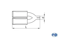 FOX Endrohr Links Typ 38 mit Schelle doppelt - 2x115x85mm...