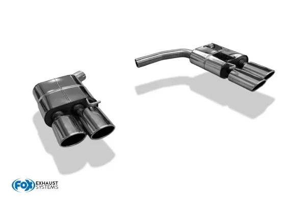 FOX Final Silencer for 2-pipe twin-pipe 2x115x85 Type 32 - suitable for Rieger rear insert - 07+ Audi A5 B8 Quattro
