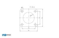 FOX 4-Loch-Flansch Maß: 94mm x 94mm Innenloch:...