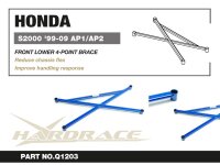 Hardrace Front Lower Strut Bar 4-Point - Honda S2000 AP1/AP2