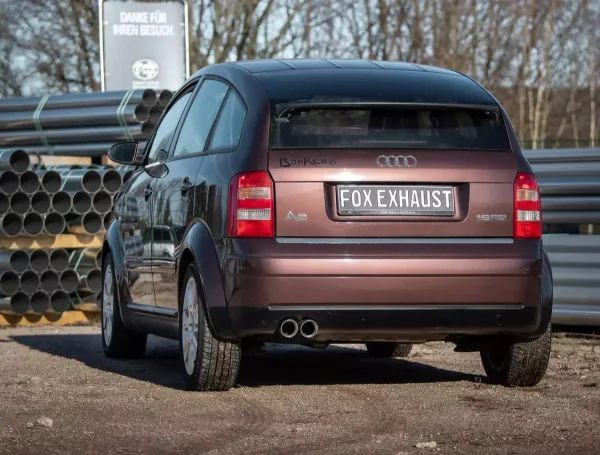 FOX Vorschalldämpfer + Endschalldämpfer - 2x76 Typ 25 - Audi A2 1.4 34L Tank