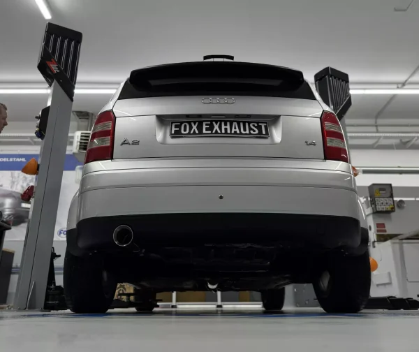 FOX Front Silencer + Final Silencer 1x90 Typ 25 - Audi A2 1.2/1.4 34L Tank