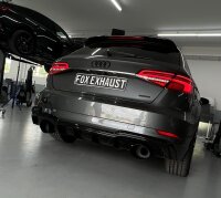FOX Endschalldämpfer schwarz 2x160x130 Typ 38 - 19+ Audi A3 8V Sportback Quattro