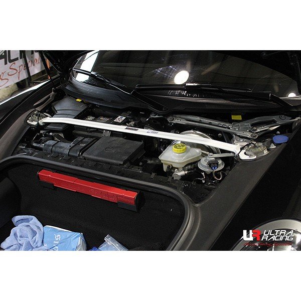 Ultra Racing Front Upper Strut Bar 2-Point - 12-16 Porsche Cayman (981) 3.7 (2WD) / 14-16 Porsche Carrera 4S (First Phase) 991 3.8 (4WD)