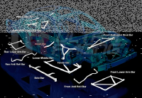Ultra Racing mittlere Unterbodenstrebe 2x 2-Punkt - 04+ Toyota Hiace (H200) 2.0D/2.5D (2WD)