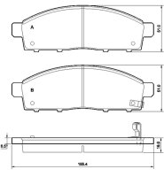 Tarox Front Brake Pad Set - Mitsubishi L200 Pick-Up 2.5 DI-D