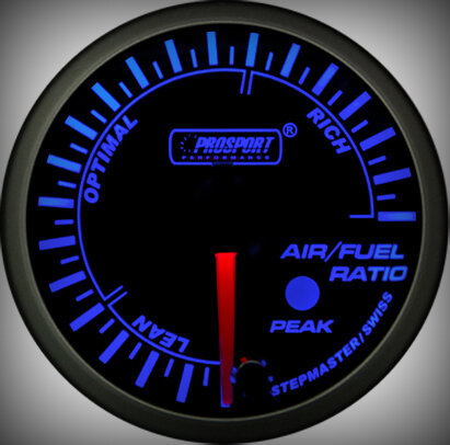 Prosport Racing Premium Series air/fuel ratio 60 mm, blue-white, Smoked