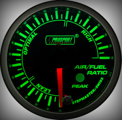 Prosport Racing Premium Series air/fuel ratio 60 mm, green-white, Smoked
