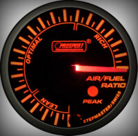 Prosport Racing Premium Serie Benzin-Luft Gemisch 60 mm, orange-weiß, Smoked