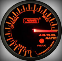 Prosport Racing Premium Series air/fuel ratio 60 mm, orange-white, Smoked
