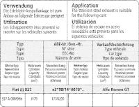Bastuck Exhaust System - Alfa Romeo GT 3.2