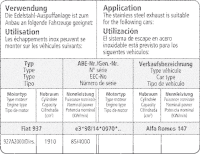 Bastuck Komplettanlage - Alfa Romeo 147 1.9 JTD 85 kW