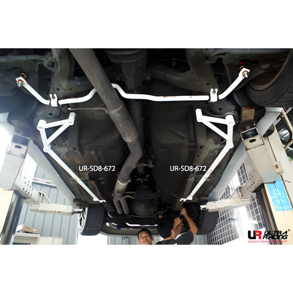 Ultra Racing Side Lower Bars 2x 4-Point - 89-94 Nissan Silvia (S13) 2.0T (2WD)