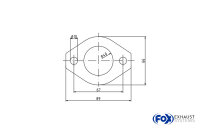 FOX 2-Loch-Flansch - Fertigteil 89mm x 66mm -...
