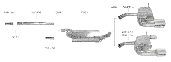 Bastuck Exhaust System - Audi A3 8P 3-Door 4-Cylinder FWD (w/o 1.8/ 2.0T)
